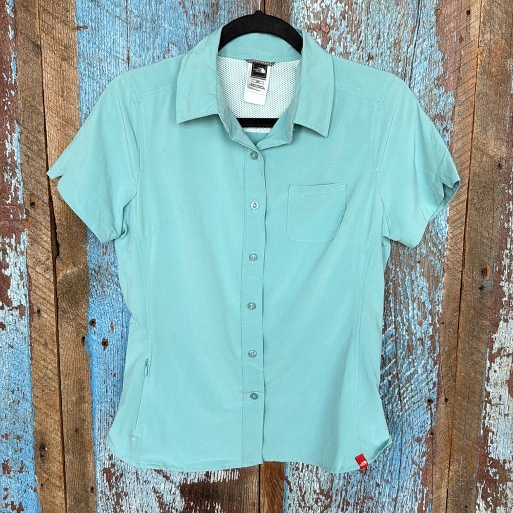 The North Face Green Fishing Shirt Short Button Down Sleeve Size S